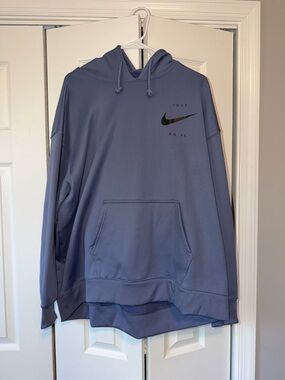 Nike Unisex Dusty Blue Pullover Hoodie with Swoosh